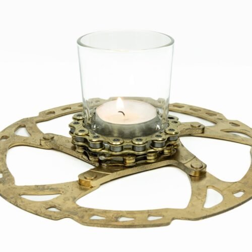 Kerzenständer aus Fahrradkette & Bremsscheibe