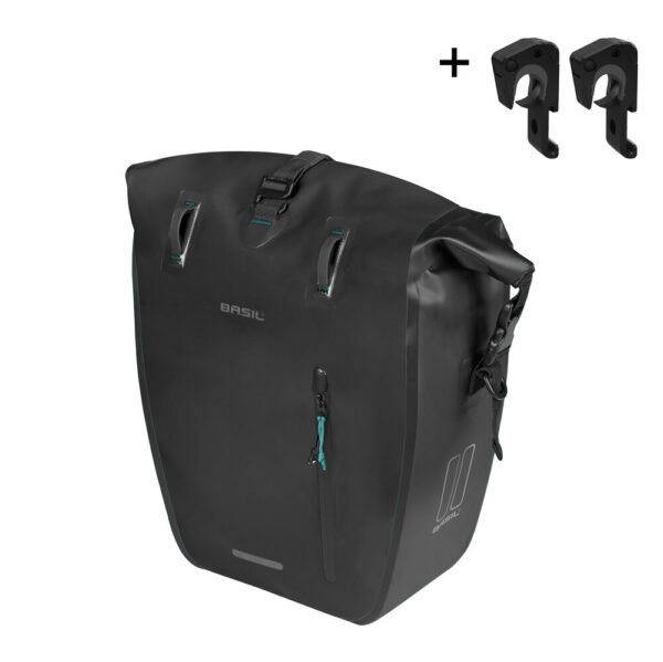 Basil Rivo L Einzeltasche Tarpaulin MIK Hooks 25-31L schwarz